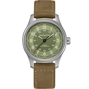 Hamilton H70545560 Herrenuhr Automatik Khaki Field Titanium Auto Hellgrün