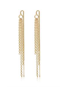 Elli Elli Oorbellen Dames Oor Hanger Kettingen Doortrekbaar in 925 Sterling Zilver