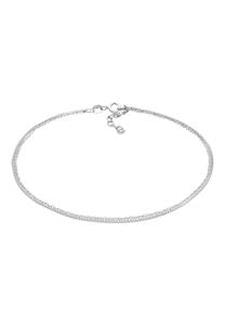 Elli, Fußschmuck Kordelkette Gliederkette Basic Layer 925 Silber in silber,  für Damen