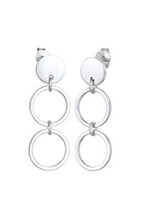 Elli Dames Oorbellen Ring Geo Cirkel in 925 Sterling Zilver