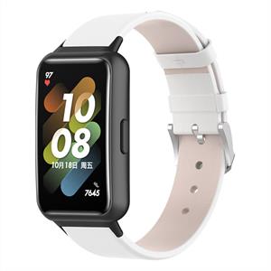 Strap-it Huawei band 7 leren bandje (wit)