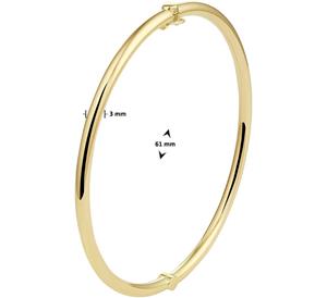 Zilgold Armband  Bangle geelgoud met zilveren kern ronde buis 3 mm