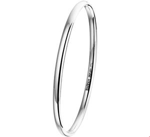 Zilgold Armband   Bangle witgoud met zilveren kern bolle buis 4 x 61 mm
