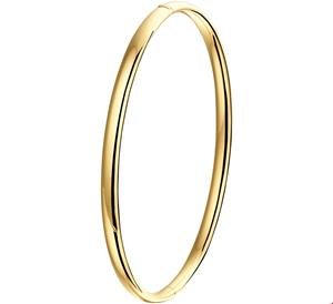 Zilgold Armband   Bangle geelgoud met zilveren kern bolle buis 4 mm