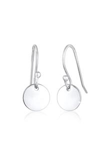 Elli, Ohrringe Hänger Plättchen Geo Minimal Look 925 Silber in silber, Schmuck für Damen