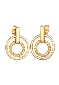 Elli Dames Stud Oorbellen Ronde Cirkel Gedraaid in 925 Sterling Zilver