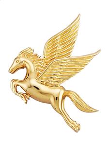 Hanger Pegasus van verguld zilver Geelgoudkleur