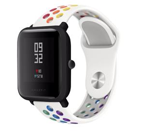 Strap-it Amazfit Bip sport band (wit kleurrijk)