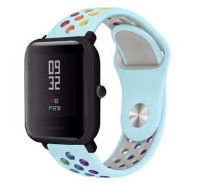 Strap-it Amazfit Bip sport band (lichtblauw kleurrijk)