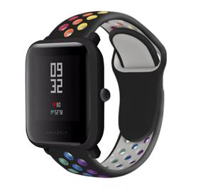 Strap-it Amazfit Bip sport band (zwart kleurrijk)