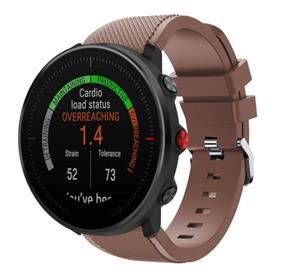 Strap-it Polar Vantage M twill siliconen band (koffiebruin)