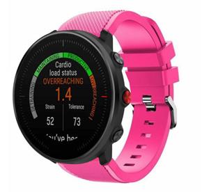 Strap-it Polar Vantage M twill siliconen band (knalroze)