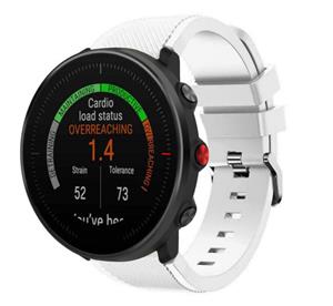 Strap-it Polar Vantage M twill siliconen band (wit)