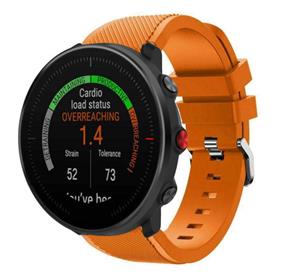 Strap-it Polar Vantage M twill siliconen band (oranje)