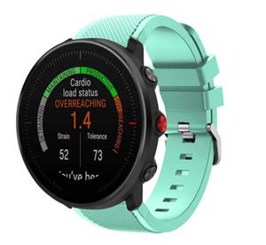 Strap-it Polar Vantage M twill siliconen band (aqua)