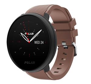 Strap-it Polar Ignite 2 twill siliconen band (koffiebruin)