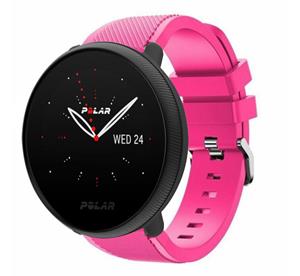 Strap-it Polar Ignite 2 twill siliconen band (knalroze)