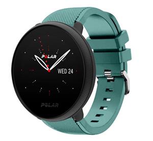 Strap-it Polar Ignite 2 twill siliconen band (dennengroen)