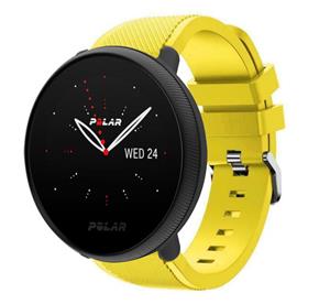 Strap-it Polar Ignite 2 twill siliconen band (geel)
