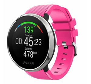 Strap-it Polar Ignite twill siliconen band (knalroze)