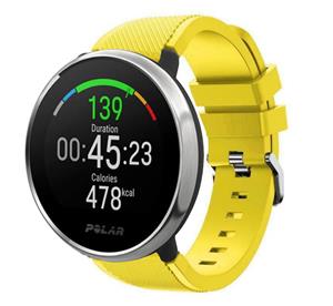 Strap-it Polar Ignite twill siliconen band (geel)