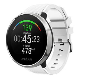 Strap-it Polar Ignite twill siliconen band (wit)
