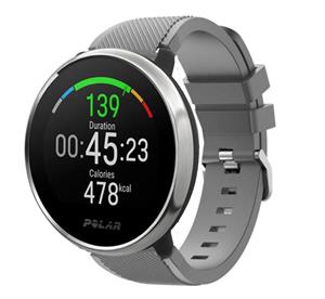 Strap-it Polar Ignite twill siliconen band (grijs)