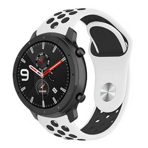 Strap-it Xiaomi Amazfit GTR sport band (wit/zwart)