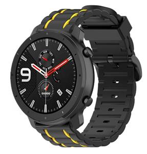 Strap-it Xiaomi Amazfit GTR sport gesp band (zwart/geel)