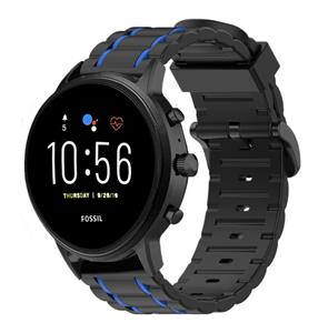Strap-it Fossil Gen 5 sport gesp band (zwart/blauw)