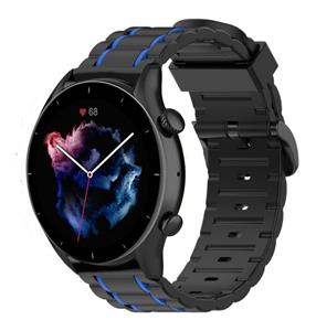 Strap-it Amazfit GTR 3 (Pro) sport gesp band (zwart/blauw)