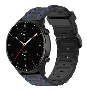 Strap-it Amazfit GTR 2 sport gesp band (zwart/blauw)