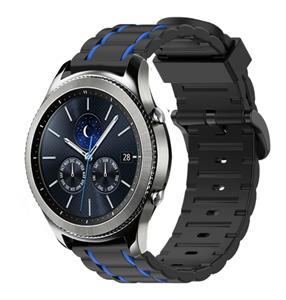 Strap-it Samsung Gear S3 sport gesp band (zwart/blauw)