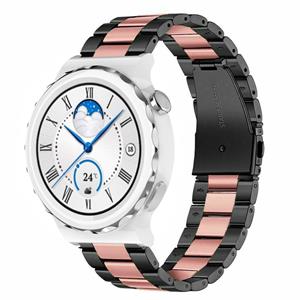 Strap-it Huawei Watch GT 3 Pro 43mm stalen band (zwart/roze)