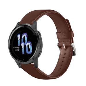 Strap-it Garmin Venu 2s leren band - 40mm - roodbruin