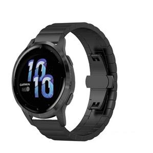 Strap-it Garmin Venu 2s metalen band - 40mm- zwart