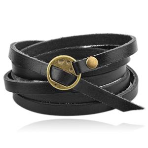 LGT JWLS Leren Wikkelarmband LGT Jewels Verstelbaar Zwart