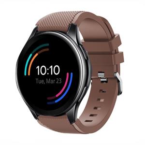 Strap-it OnePlus Watch siliconen band (koffiebruin)