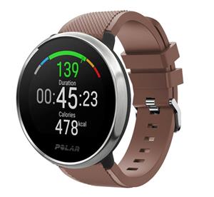 Strap-it Polar Ignite twill siliconen band (koffiebruin)
