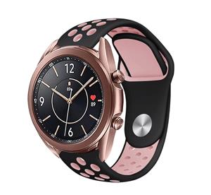 Strap-it Samsung Galaxy Watch 3 41mm sport band (zwart/roze)