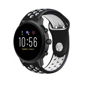Strap-it Fossil Gen 5 sport band (zwart/wit)