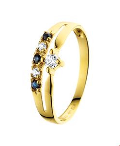 Tft Ring Saffier En Zirkonia Geelgoud