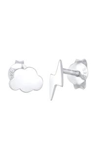 Elli Dames Stud Oorbellen Cloud Lightning Astro Look Trend Blogger in 925 Sterling Zilver
