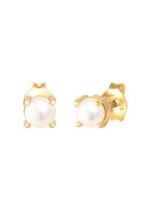 Elli, Ohrringe Basic Klassisch Süsswasserzuchtperle 925 Silber in gold, Schmuck für Damen