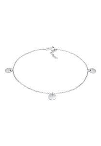 Elli, Fußschmuck Plättchen Boho Style 925 Silber in silber,  für Damen