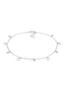 Elli, Fußschmuck Plättchen Kugel Boho Style 925 Silber in silber,  für Damen