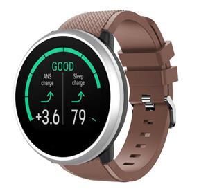 Strap-it Polar Unite twill siliconen band (koffiebruin)
