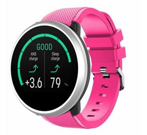 Strap-it Polar Unite twill siliconen band (knalroze)