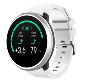 Strap-it Polar Unite twill siliconen band (wit)