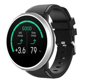 Strap-it Polar Unite twill siliconen band (zwart)